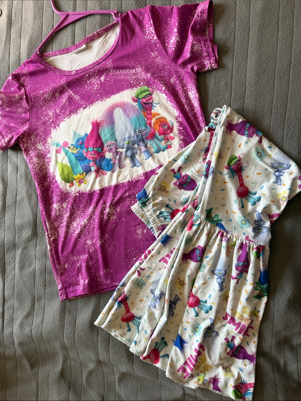 Kids' Trolls Two-Piece Set - Magenta & White